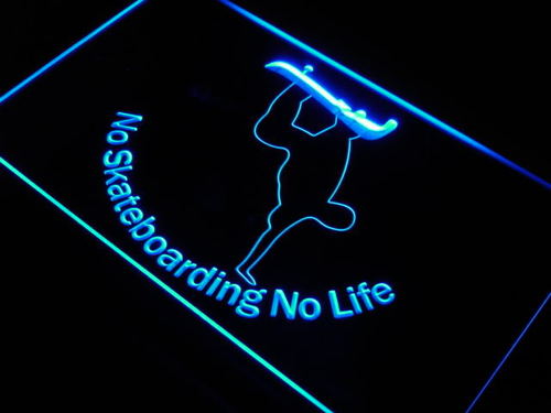 No Skateboarding No Life Skateboard Light Sign